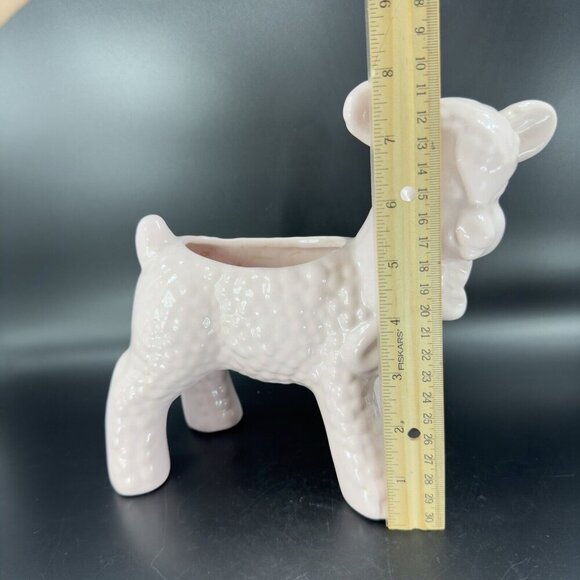 Vintage Haeger Pottery Light Pink Lamb Animal Planter Flower Pot Ceramic Decor - Picture 7 of 16